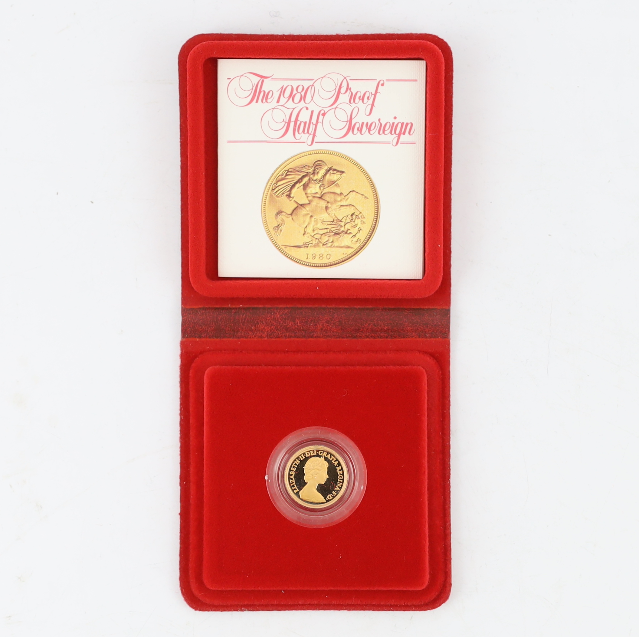 British Gold Coins, Elizabeth II half sovereign, 1980, FDC, cased with paperwork (S4205)